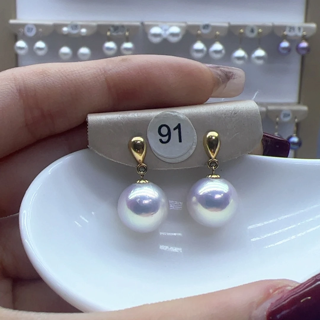 淡水珍珠耳饰18K金镶嵌