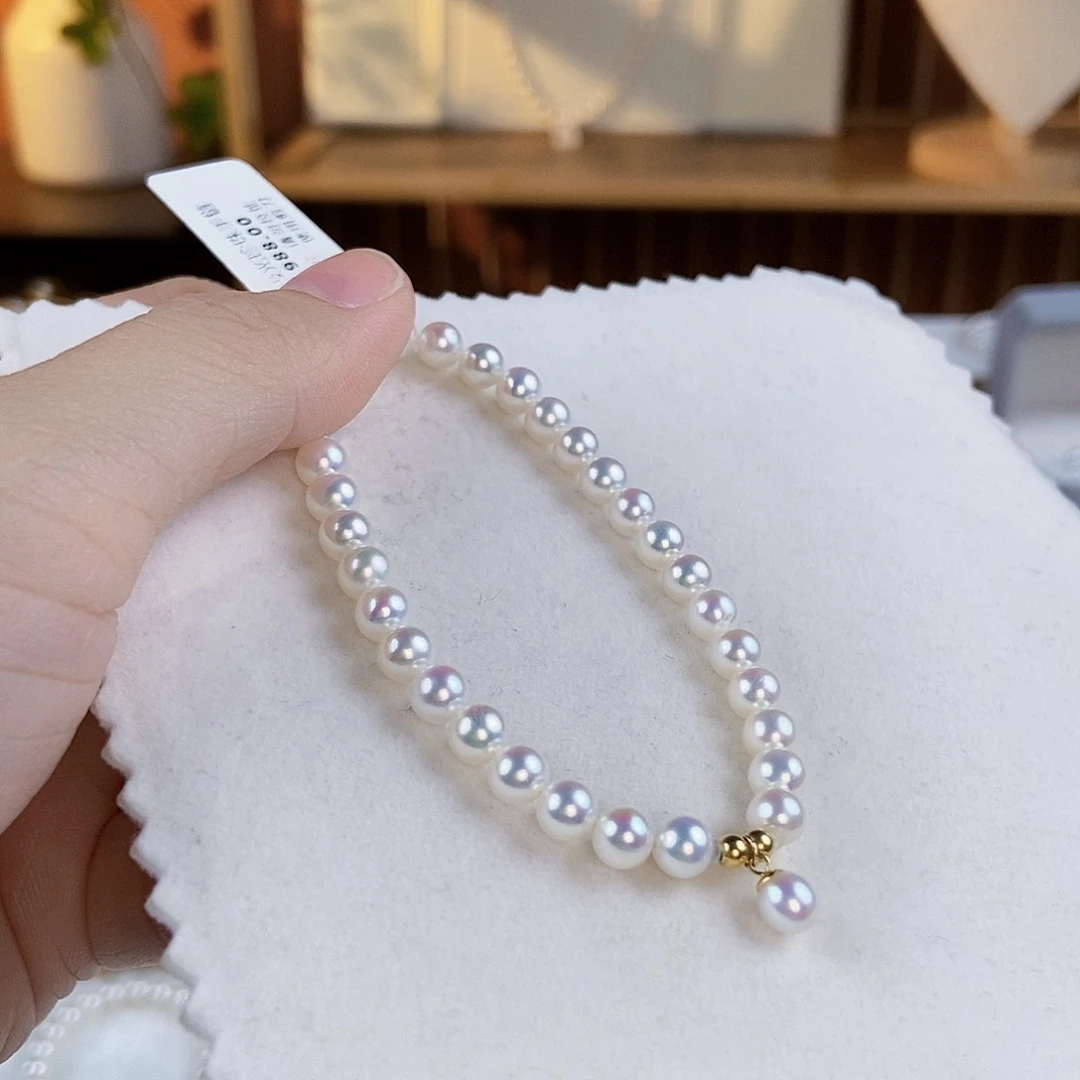 淡水珍珠手绳18K金镶嵌