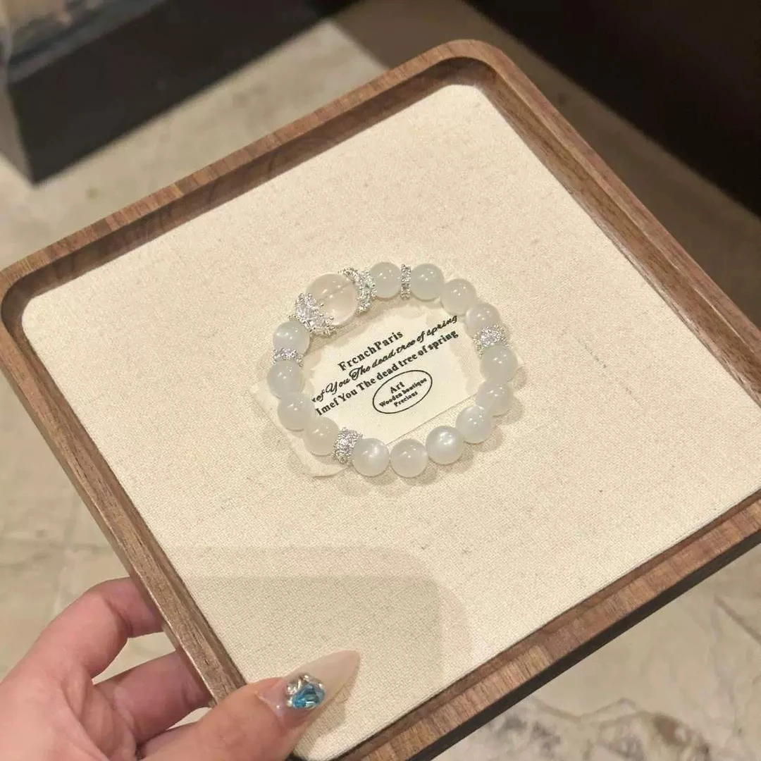 百搭天然白月光水晶手串简约