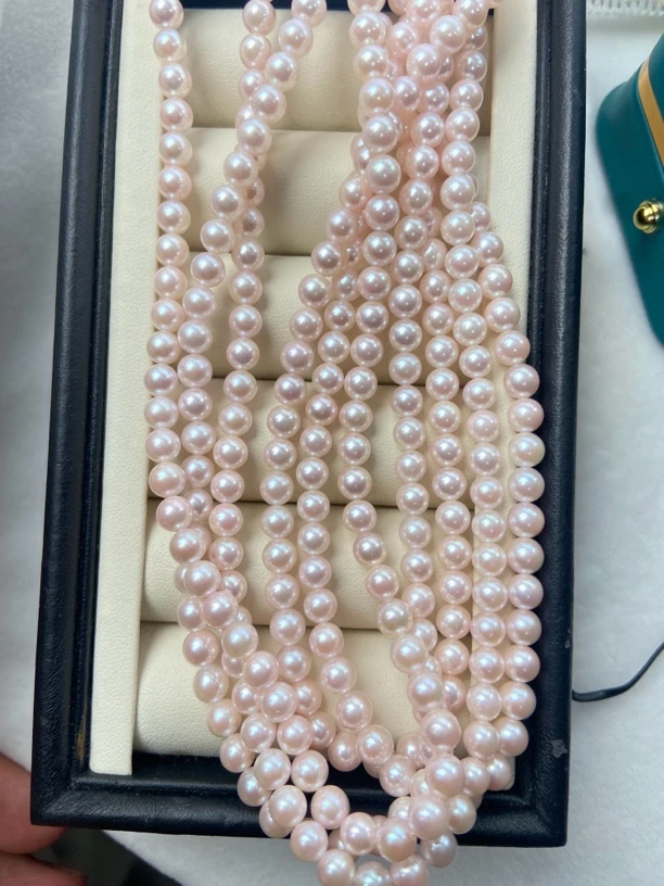 5-5.5mm 日本akoya海水珍珠项链正圆极光（多样性发一条）