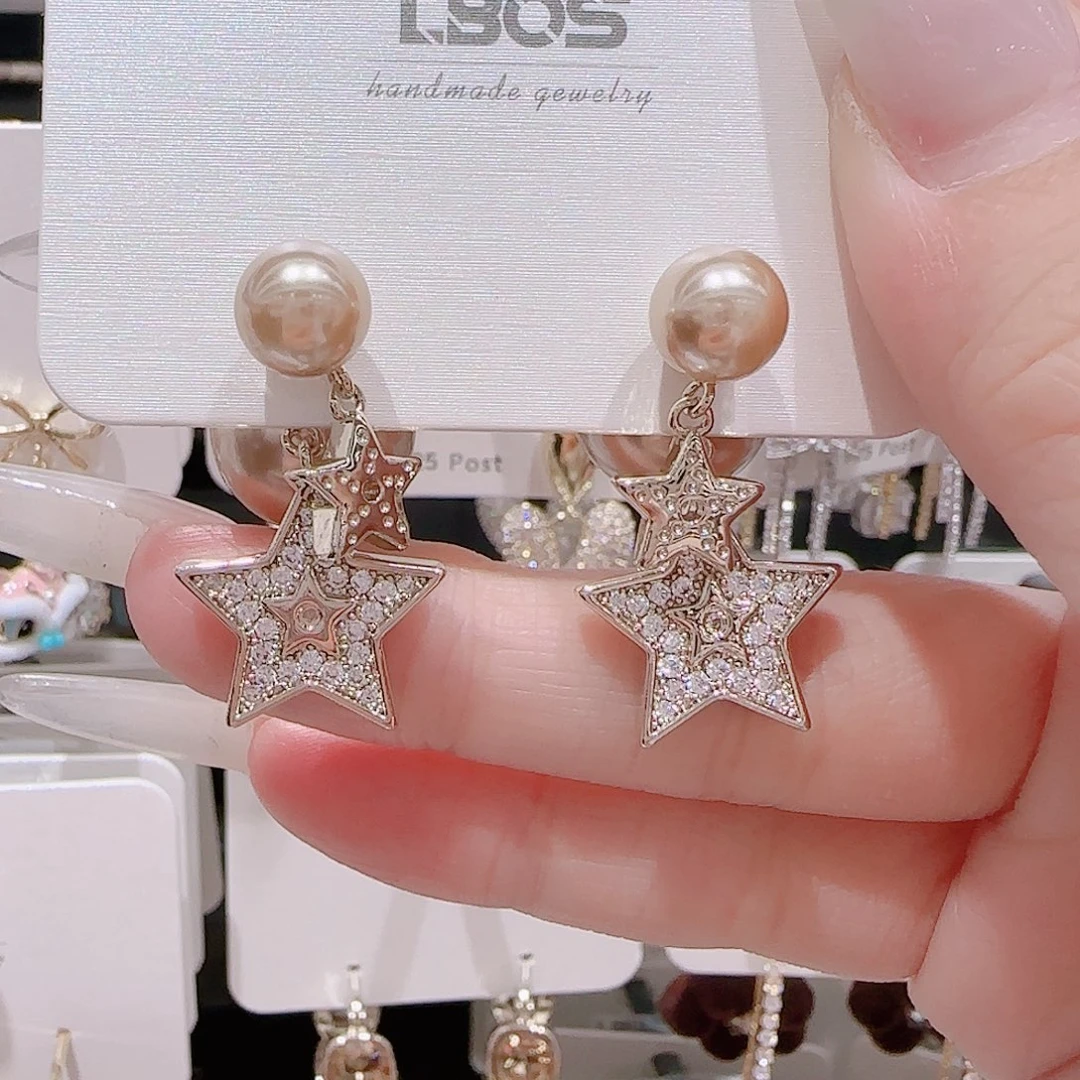 锆石铜合金925银耳环