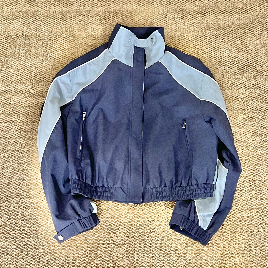 欧韩货2025春季新款 时尚立领拼色宽松显瘦休闲百搭冲锋衣外套女