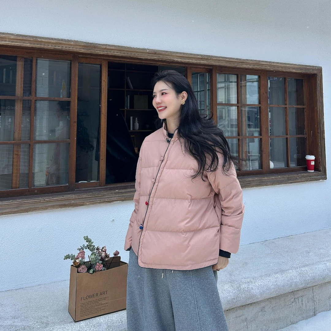 ·锦唐·非遗新中式白鸭绒宽松型时尚长袖国风加厚保暖超轻上衣