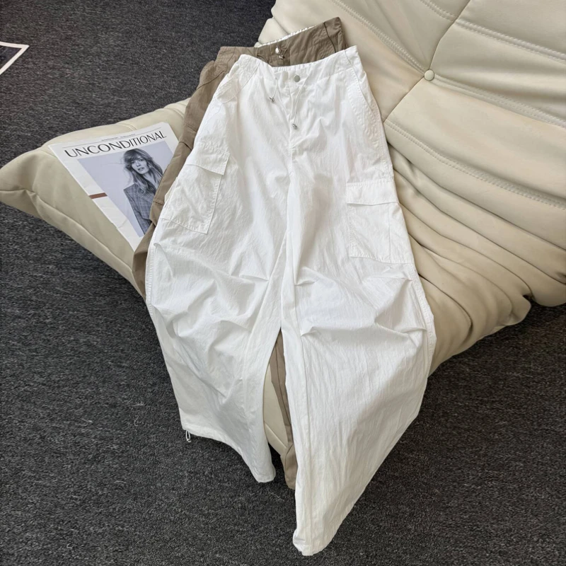南油高版本休闲裤直筒裤美式工装裤女士夏季2025新款直筒裤束脚裤