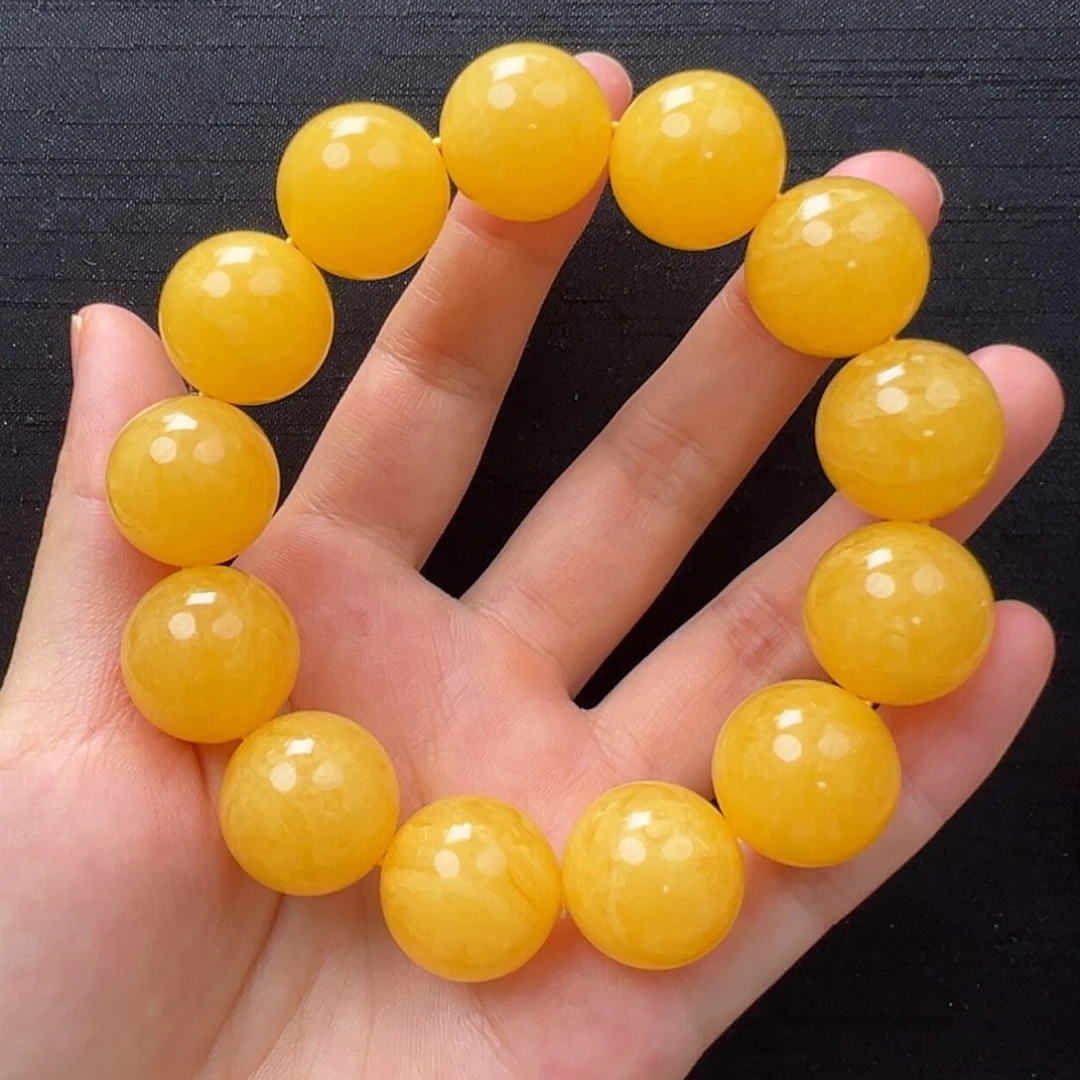 未镶嵌琥珀裸石焦皮同料手串17mm