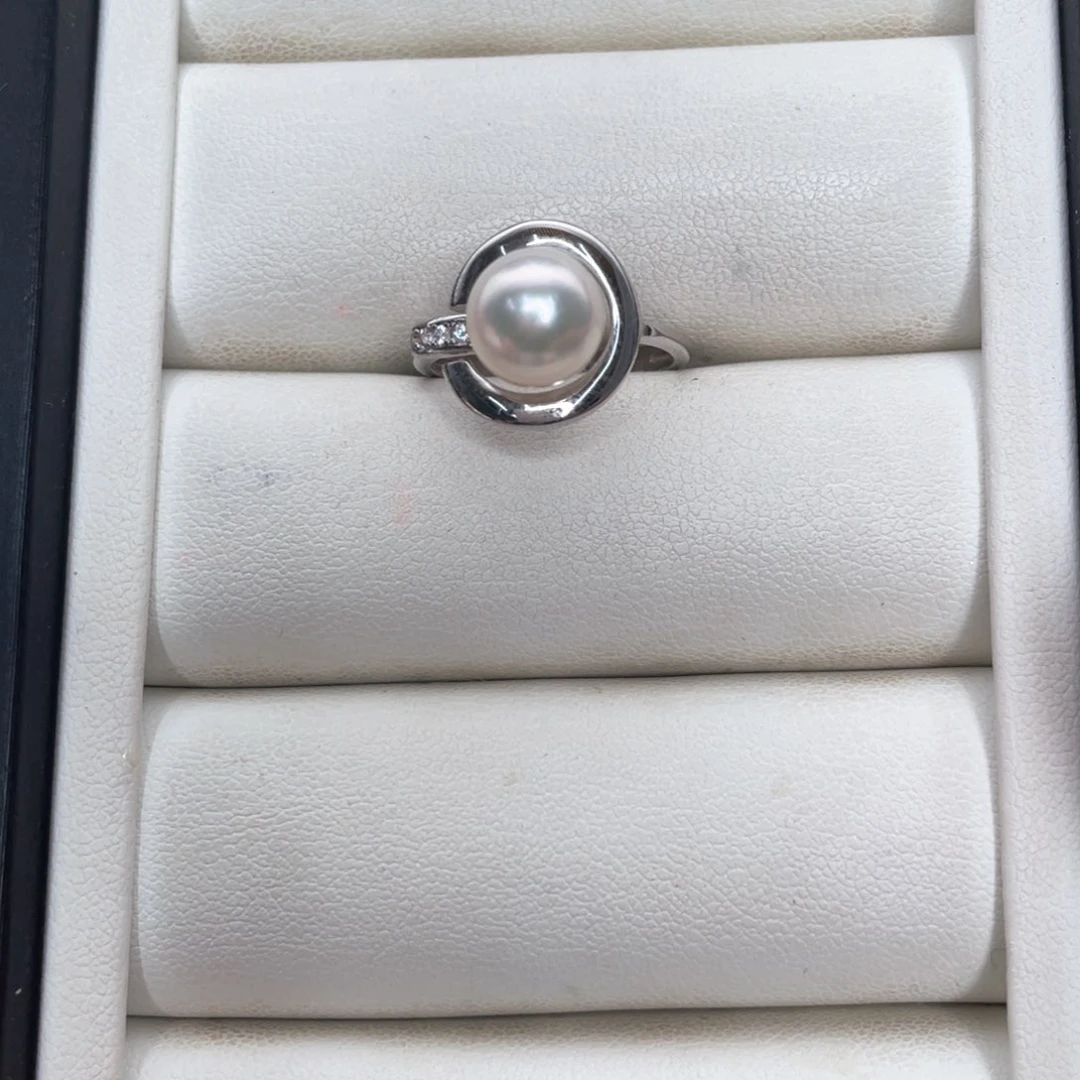 银S925镶嵌戒指海水珍珠