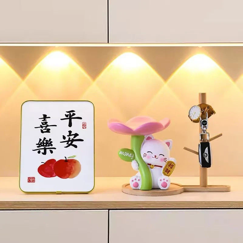 【树脂材质】招财猫入户入门家居客厅钥匙收纳摆件入门轻奢