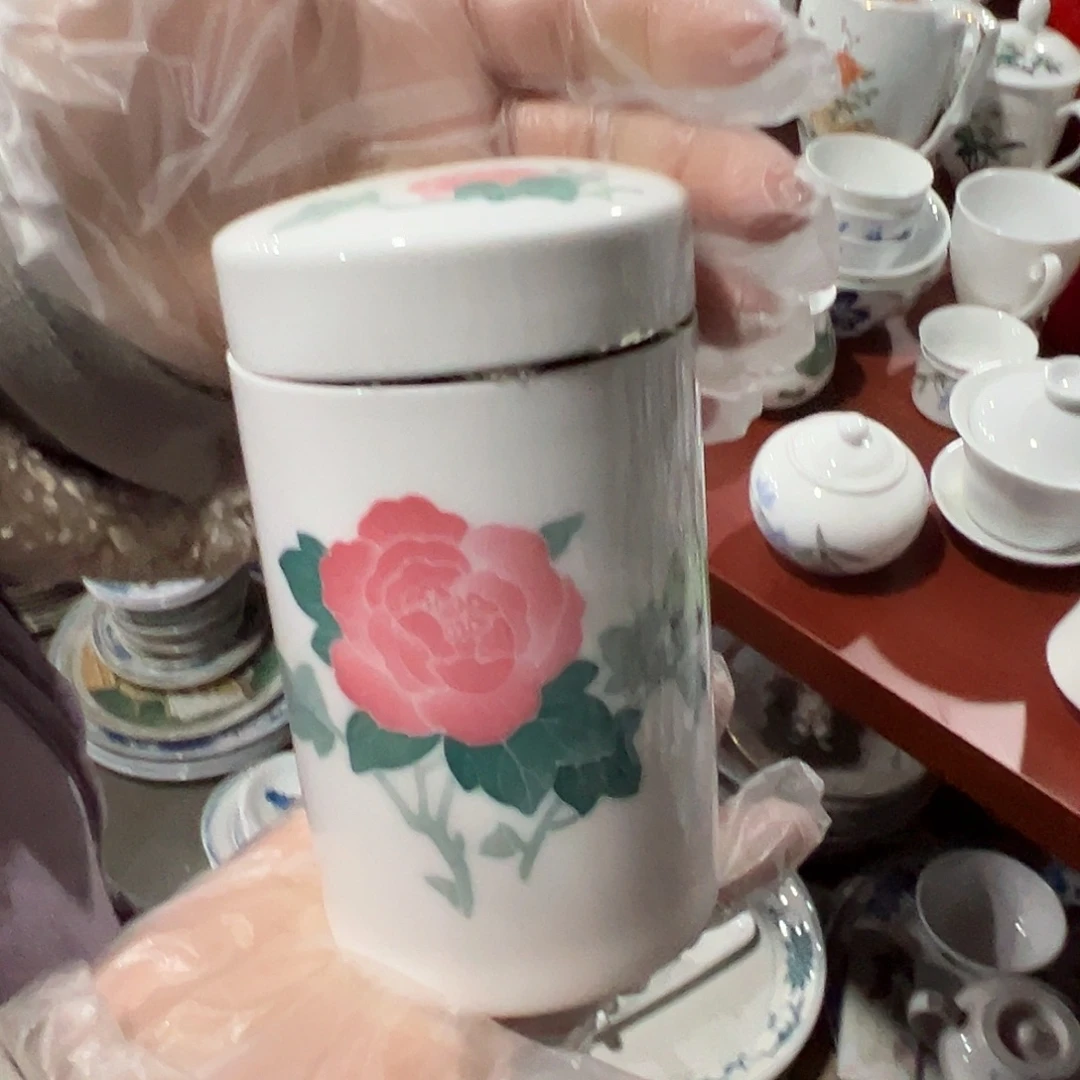 醴陵瓷直播供货基地手绘茶叶罐