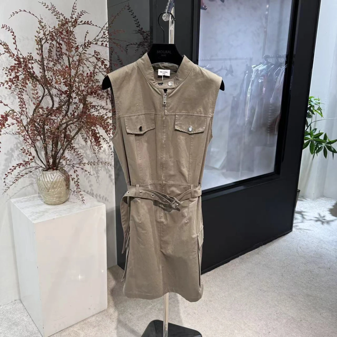 时尚休闲工装百搭夏季潮流无袖连衣裙183