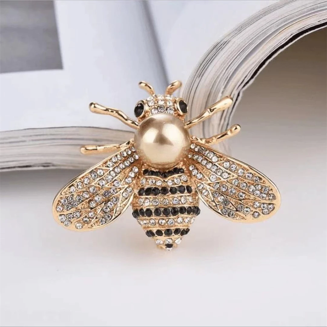 铜合金合成锆石胸针 【大蜜蜂】 胸针超闪精致胸花