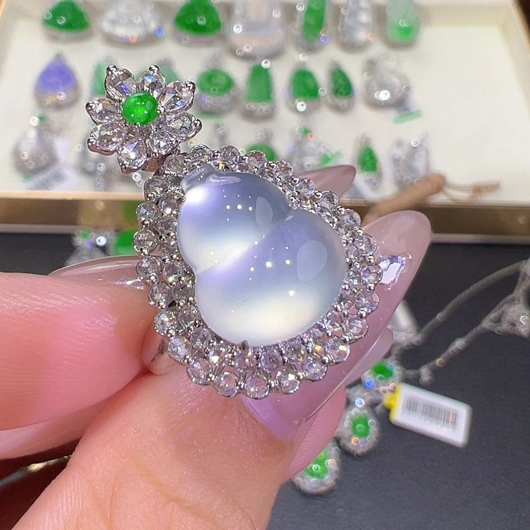 翡翠18K金镶嵌戒指两用款