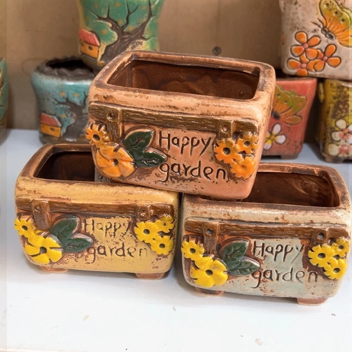 紫砂花盆粗陶材质多肉花盆