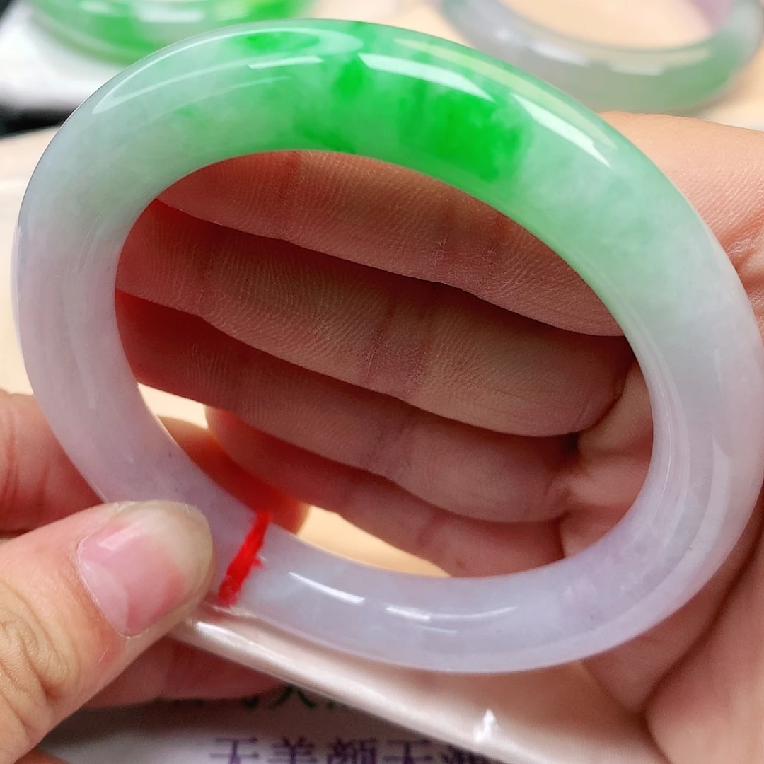 未镶嵌手镯翡翠正阳绿圆条173号