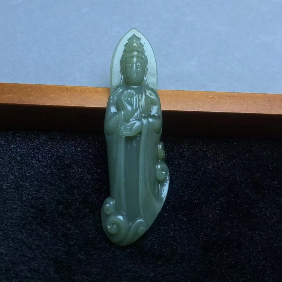 和田玉碧玉观音V029