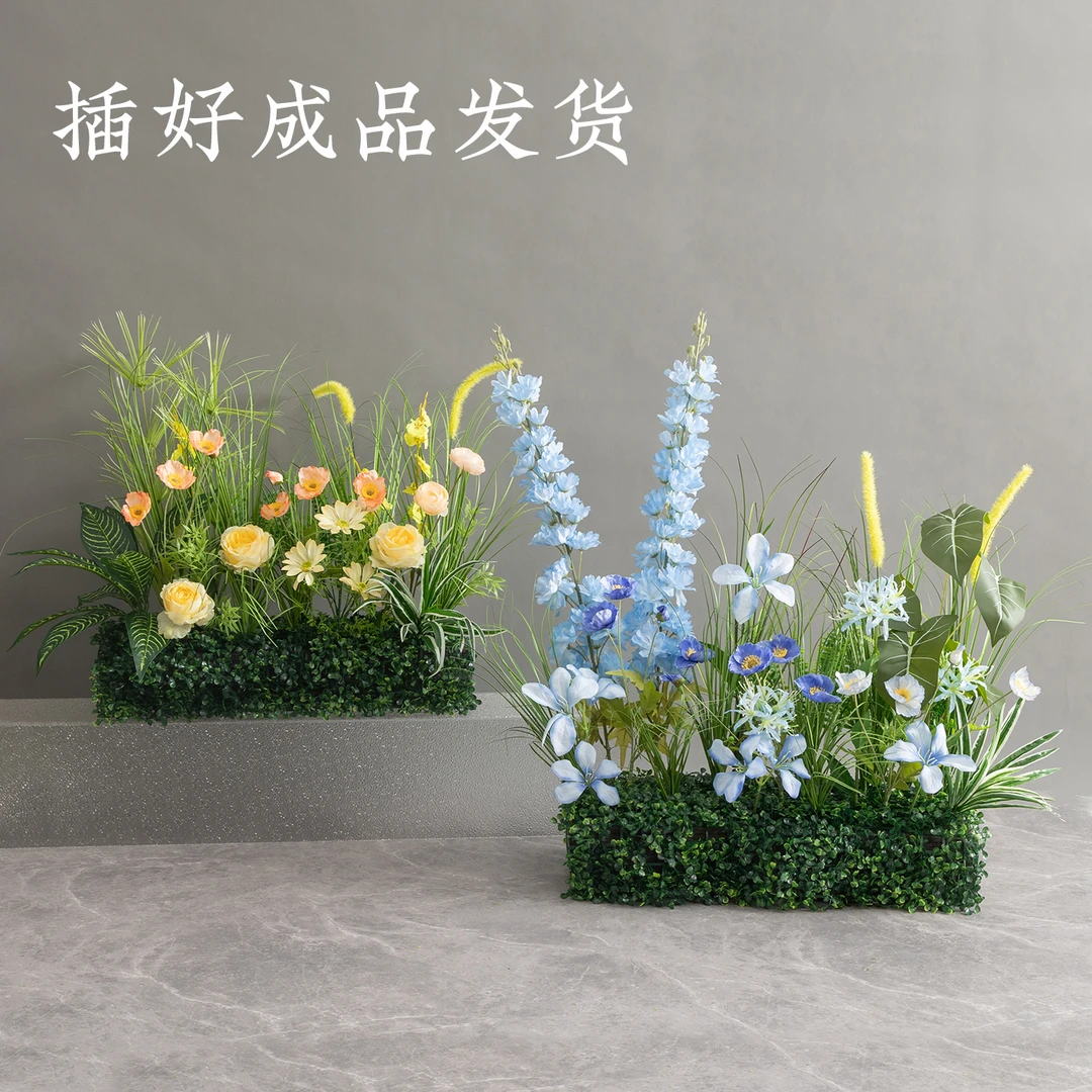 莫奈花园落地式仿真花绿植打造仿生景观适用于酒店橱窗装饰