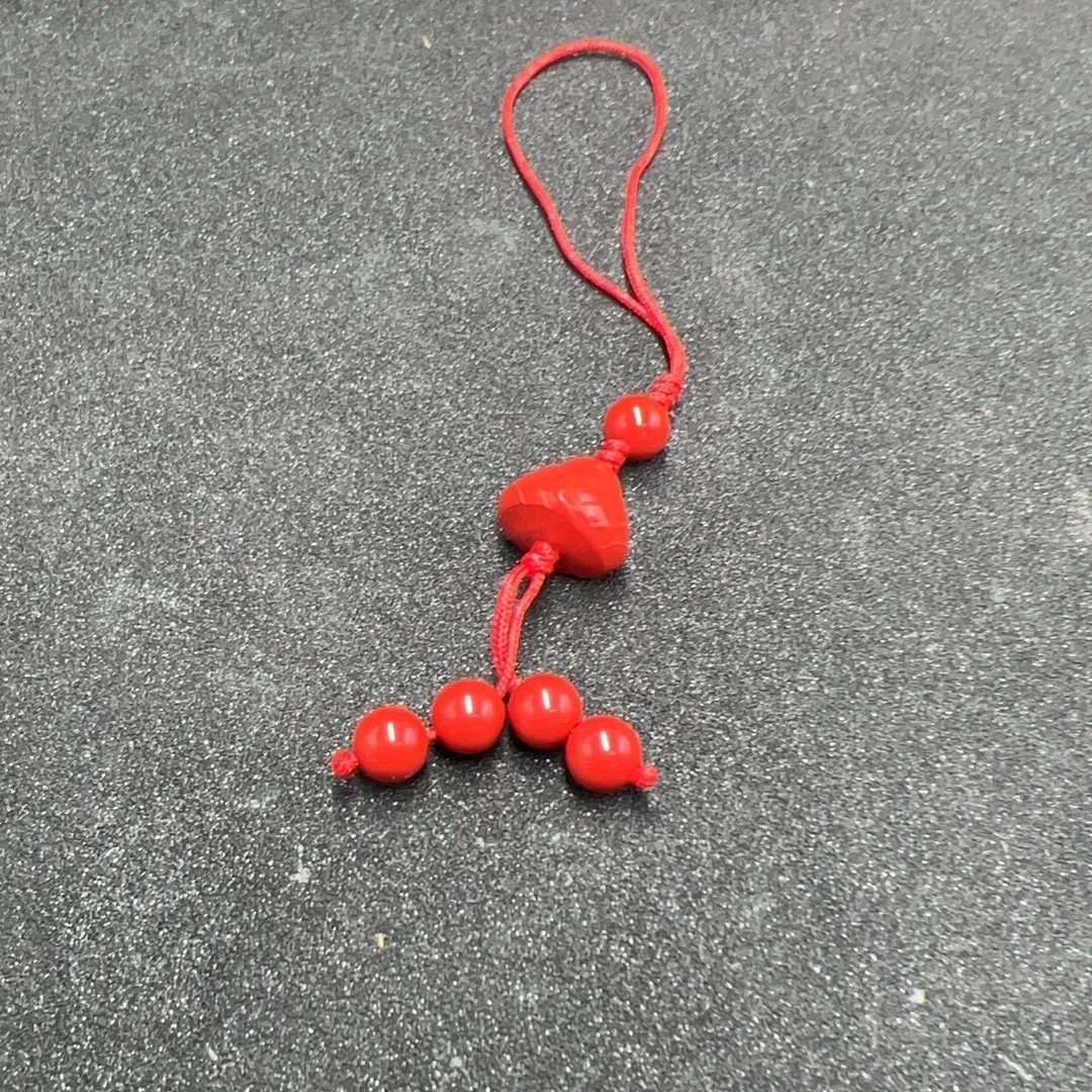 含辰砂工艺品BY0524标041 北玉精选 朱砂挂件