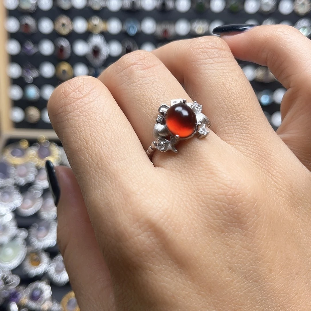 栖***-紫晶银S925镶嵌耳饰