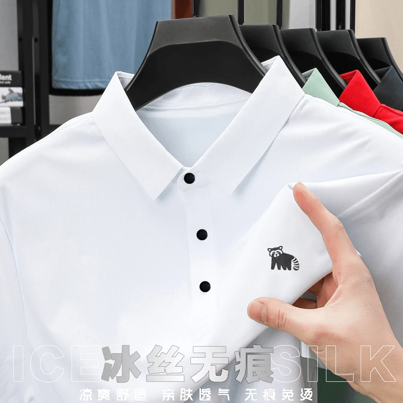 【精选正品】男士t恤短袖休闲翻领Polo衫男款高端舒适冰丝高品质