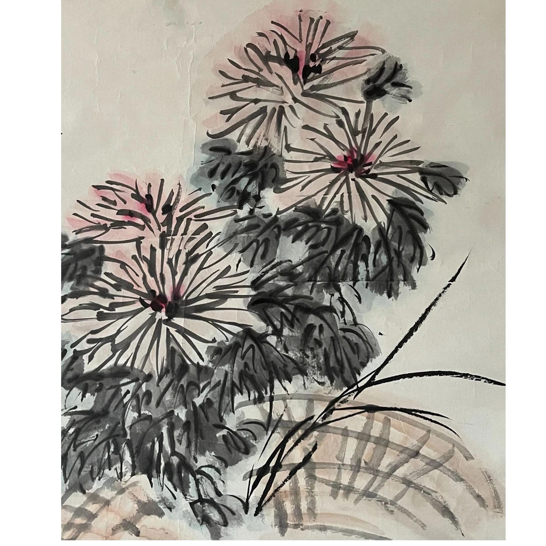 LOT.3037 《菊花》69*70cm 纸本设色镜片