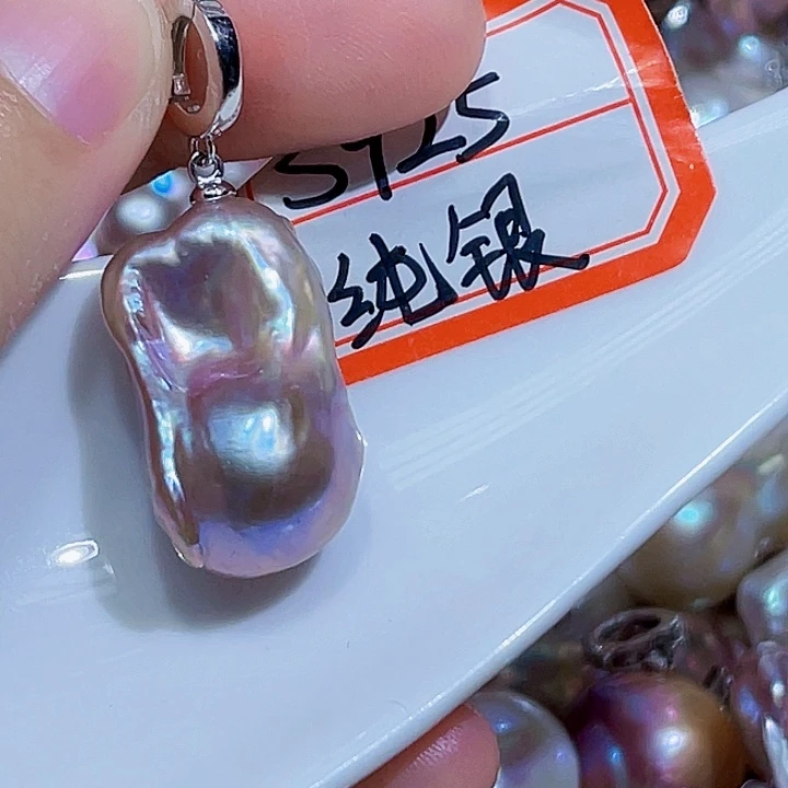 淡水珍珠银S925镶嵌颈饰