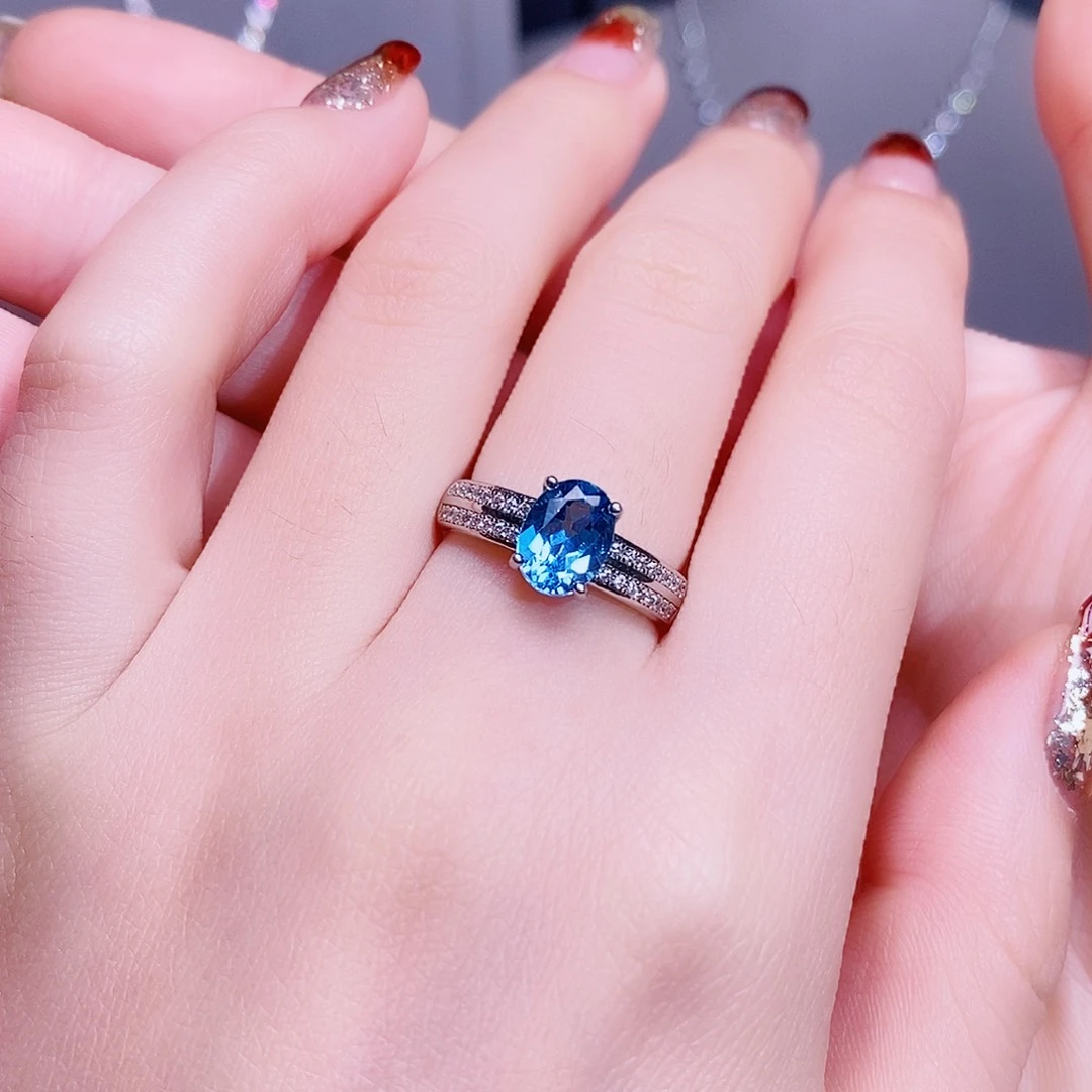 托帕石戒指银S925镶嵌1212