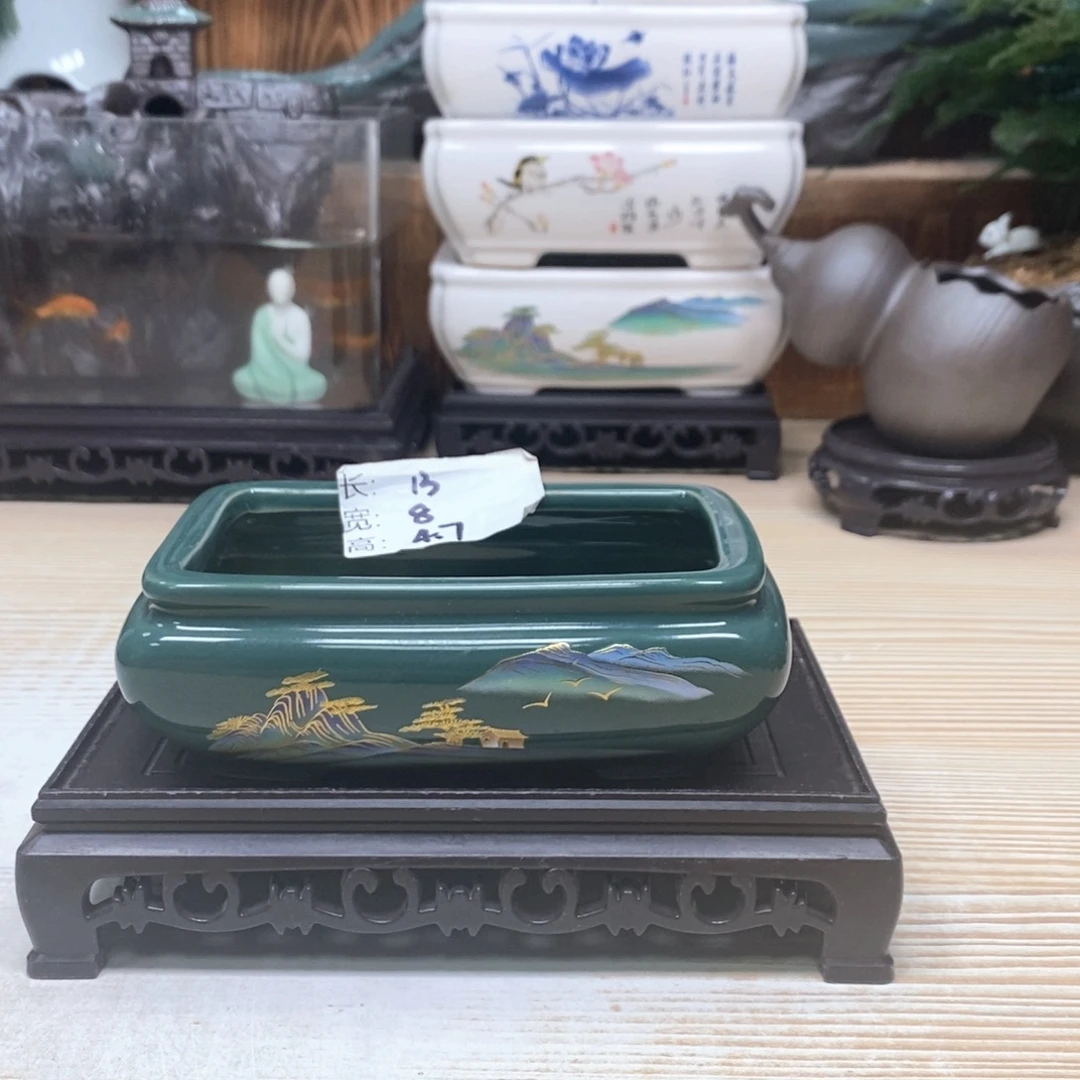 紫砂花盆陶瓷艺术花盆陶瓷，