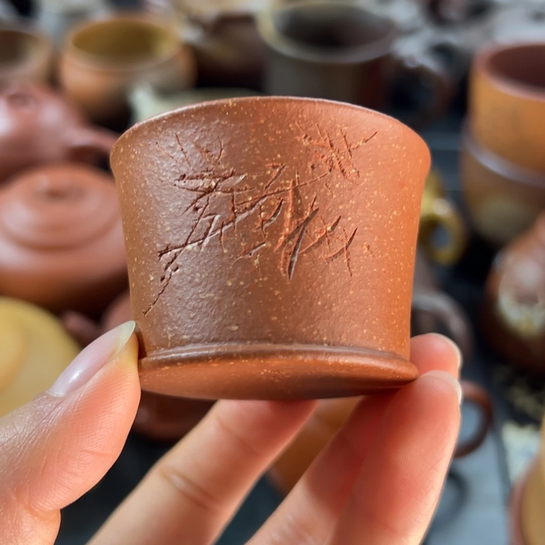 茶杯紫砂红降坡马蹄杯