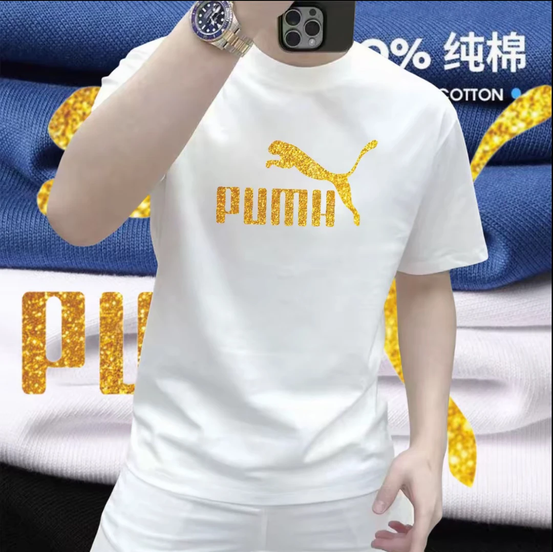 夏季百搭短袖潮流通用圆领T恤印花纯棉青年休闲男装半袖运动上衣