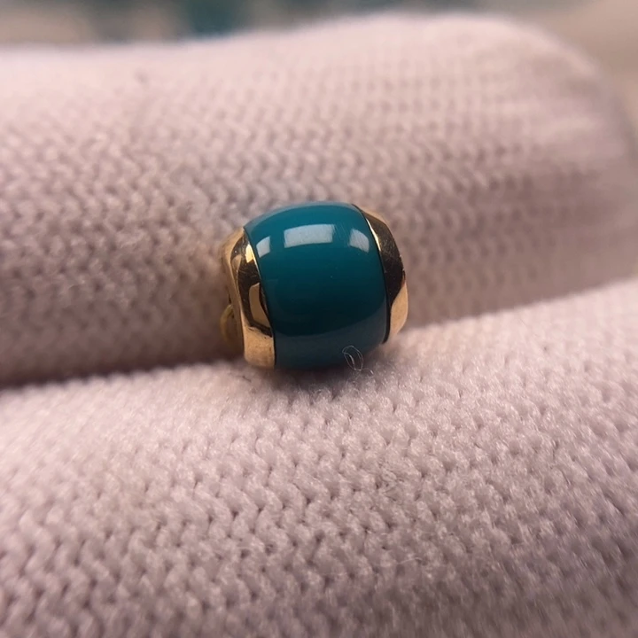 18K金镶嵌绿松石珠宝奇石汉堡珠7.1mmAA23