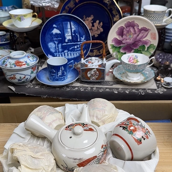 瓷片九谷球口一壶五杯不带盒发货啊啊啊