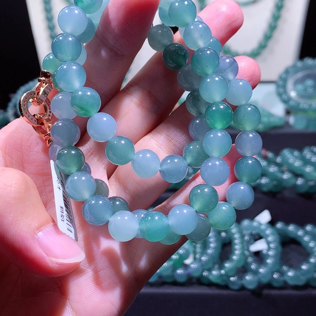 翡翠未镶嵌手链天然a货翡翠手串9.8