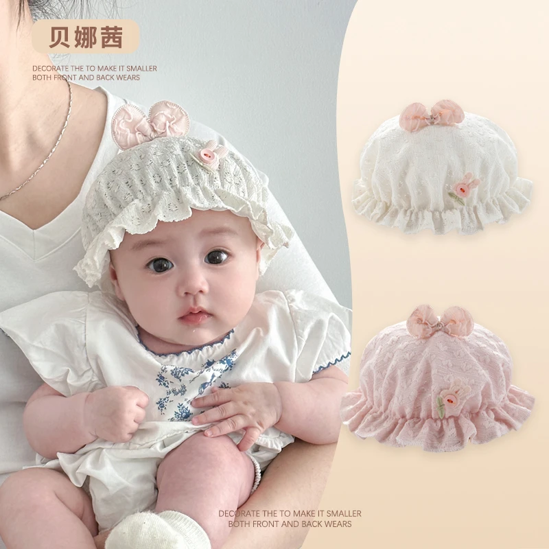 Beinaqian/贝娜茜婴儿帽子春夏季薄款宝宝女遮阳帽婴幼儿公主盆帽