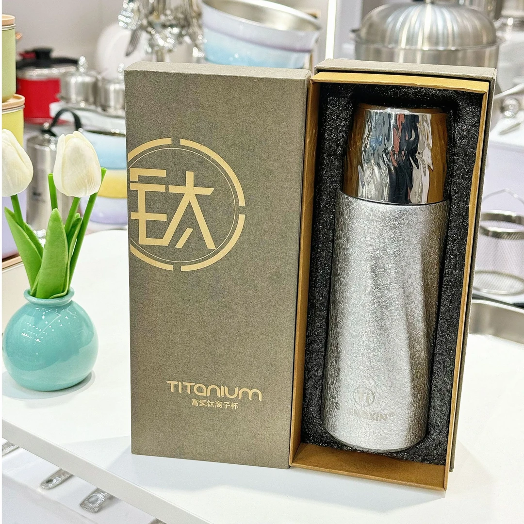 双层纯钛保温杯养生茶水分离杯