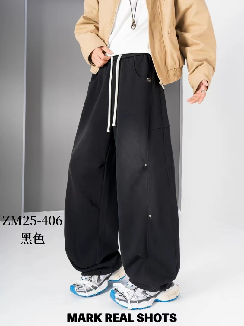 秋季男士休闲裤长裤百搭美式休闲抽绳卫裤裤子潮流