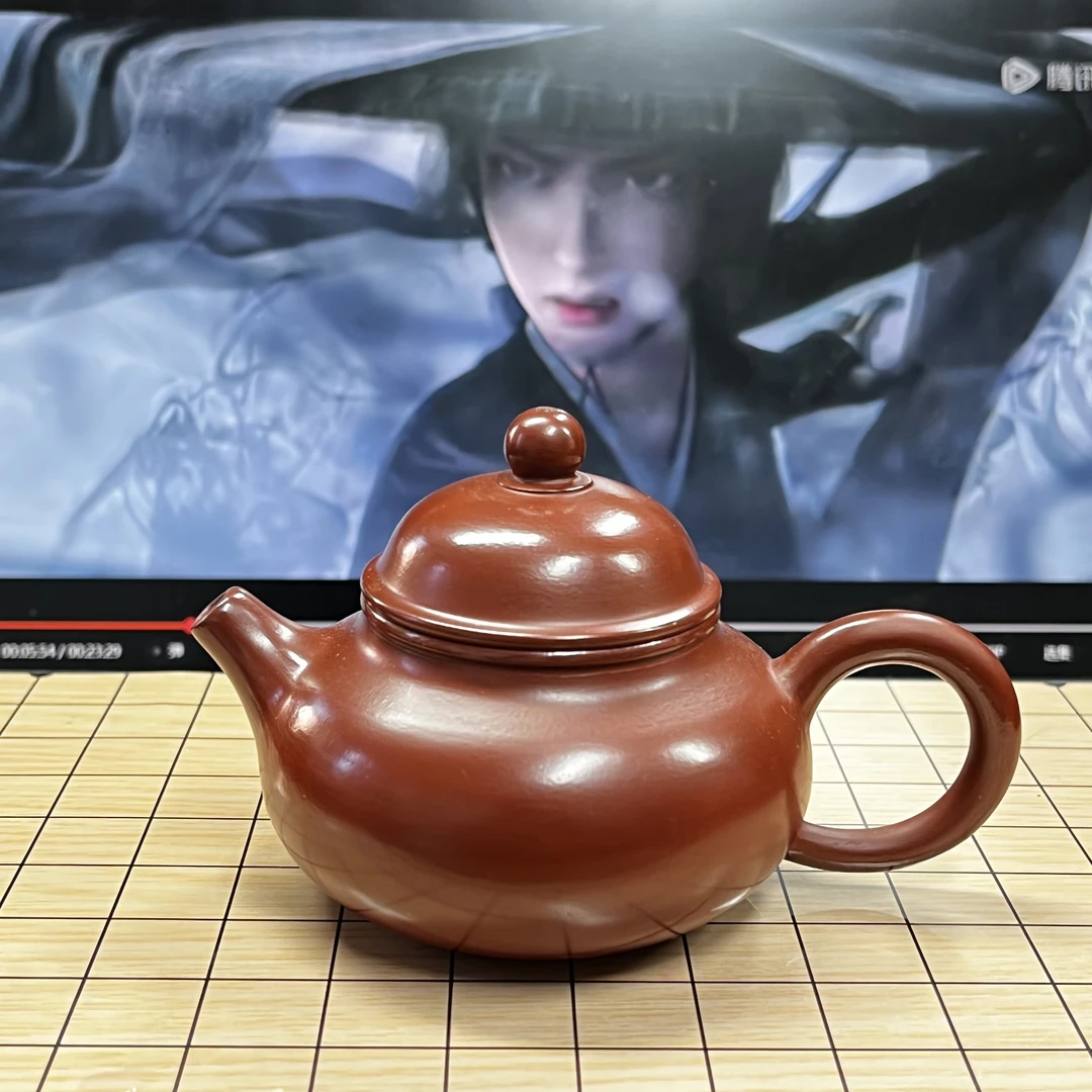 潮州手拉容天115c紫砂壶纯手工原矿朱泥家用工夫茶单丛小容量茶壶