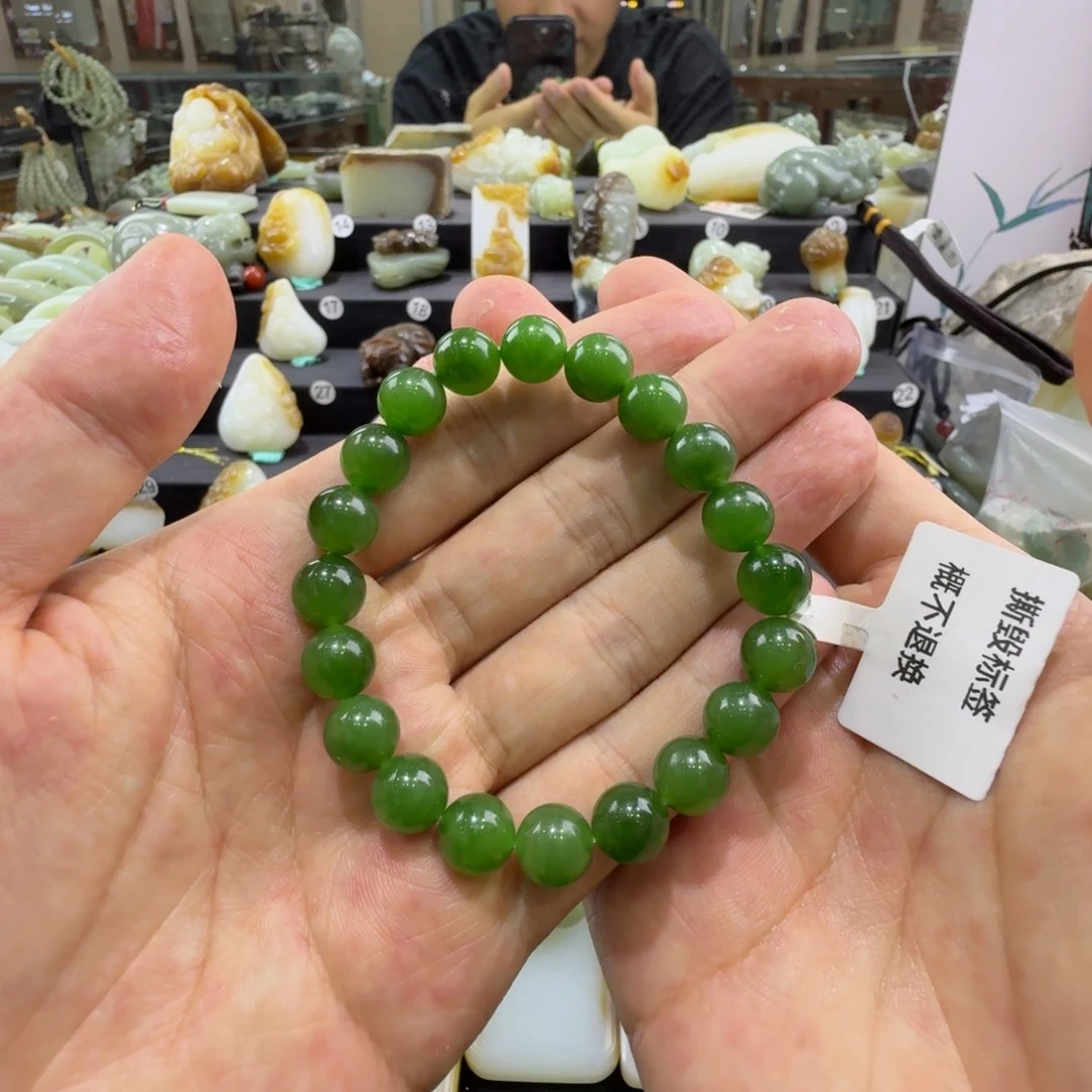 未镶嵌手串和田玉新疆和田玉碧玉手串卡10