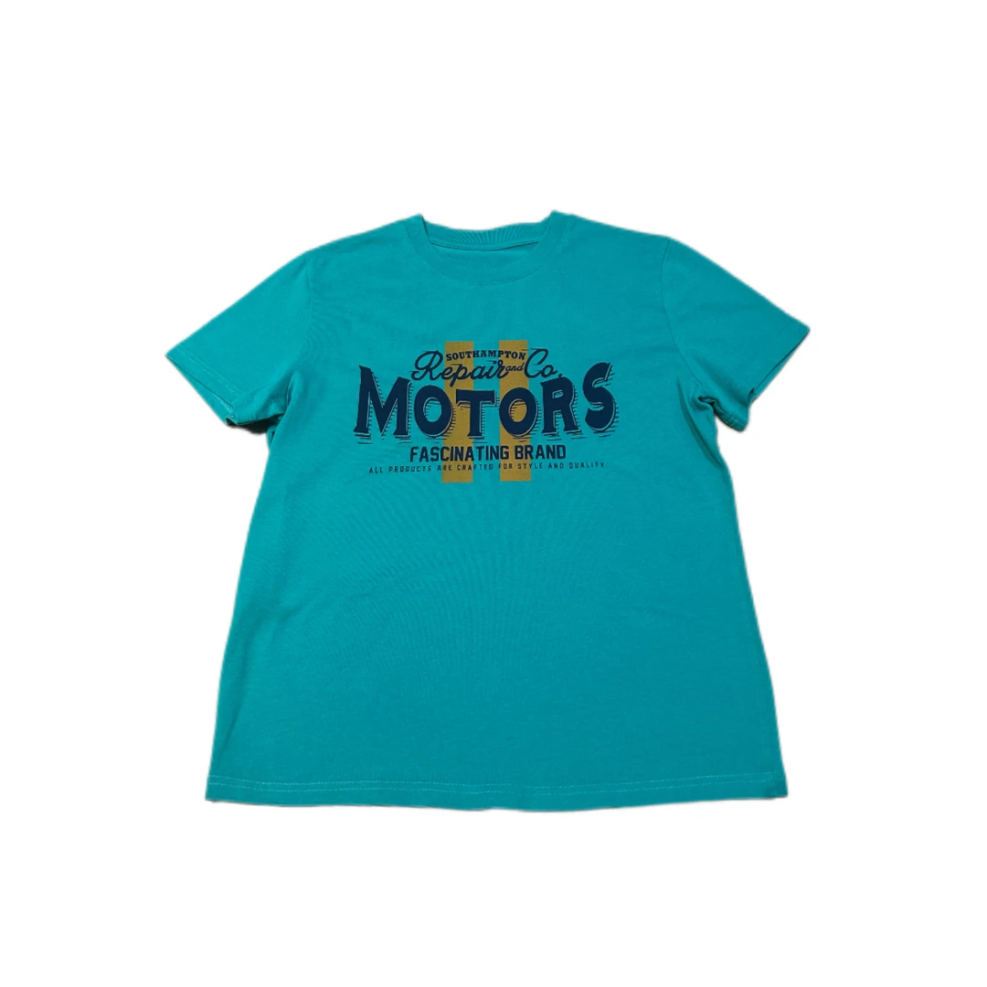 林爆爆【鲸蓝】2025秋冬新款常规款宽松洗水圆领短袖T恤H852