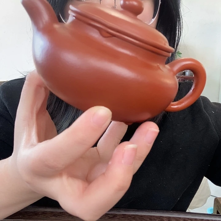 紫砂茶宠鹅黄朱泥扁腹仿古