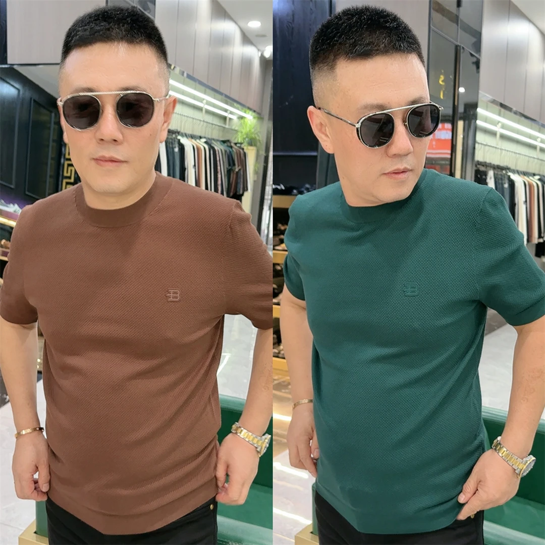 （EN）秋冬 新款 两色 菠萝纹 伊力绒 针织 短袖 T恤 52027