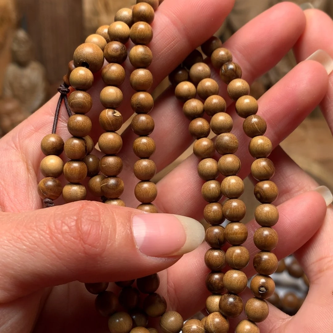 檀香木手串/手链老山檀香0.6多圈顺纹瑕疵