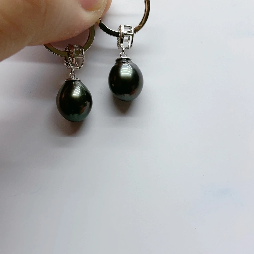海水珍珠耳饰银S925镶嵌