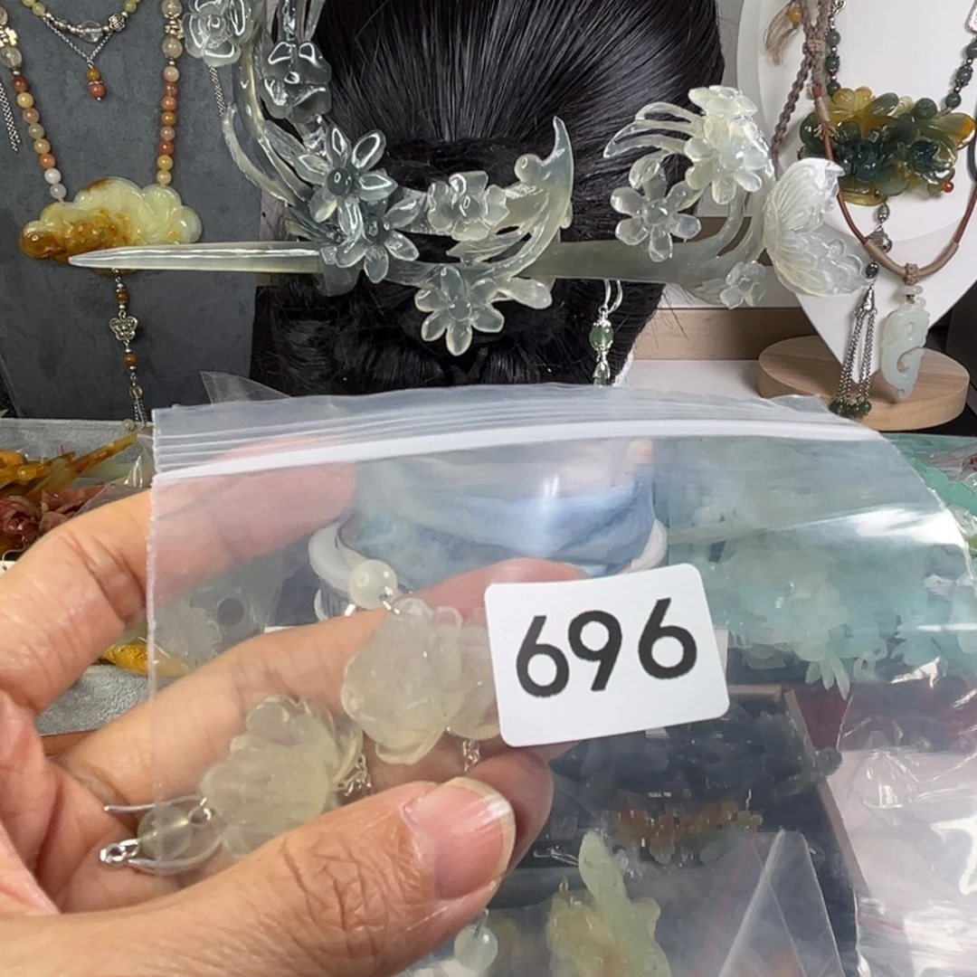 岫玉未镶嵌发饰梦****下