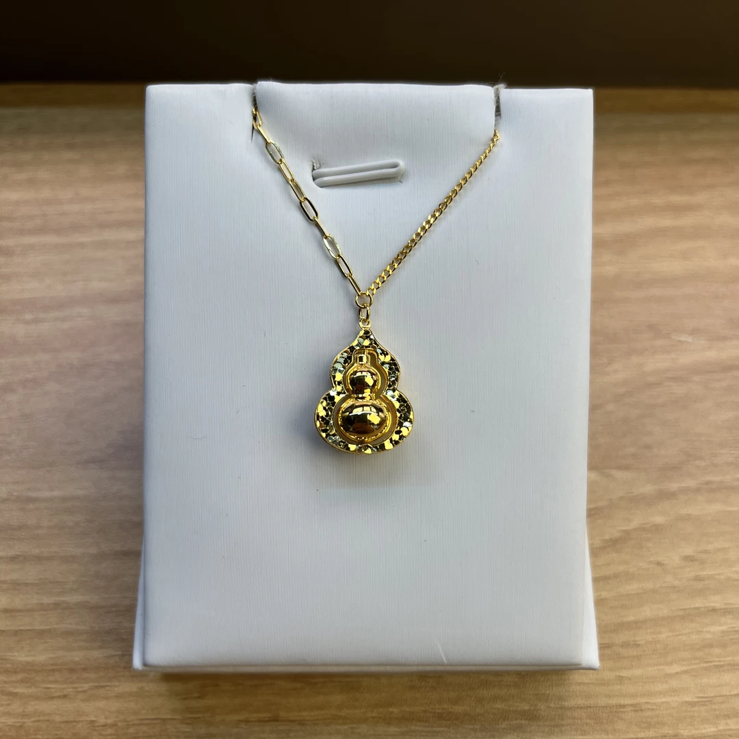 足金9995g工艺黄金碎冰冰旋转亮面葫芦时尚套链黄金项链按克卖