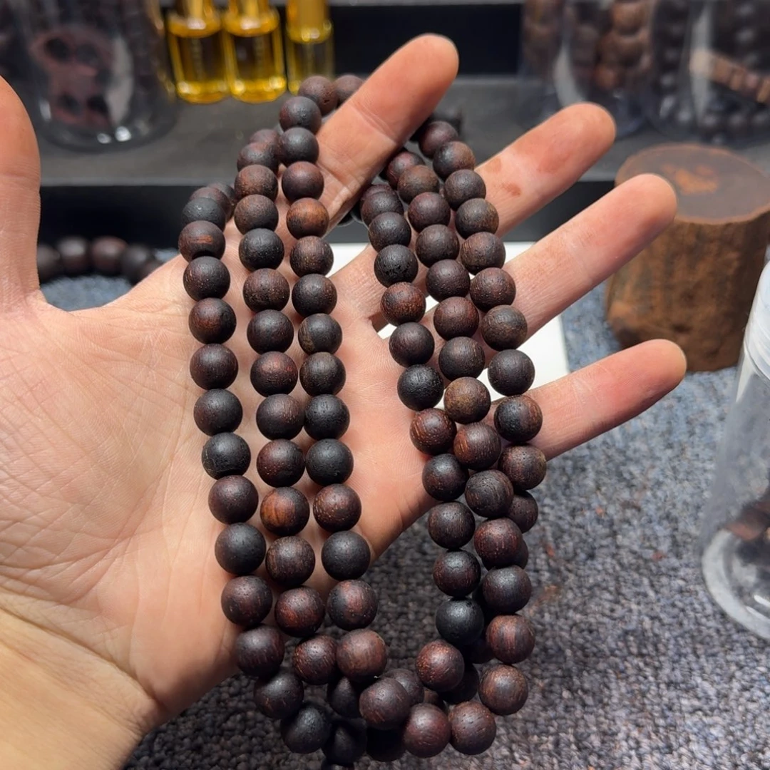 藤类1.0×108颗降真香多圈圆珠黄油