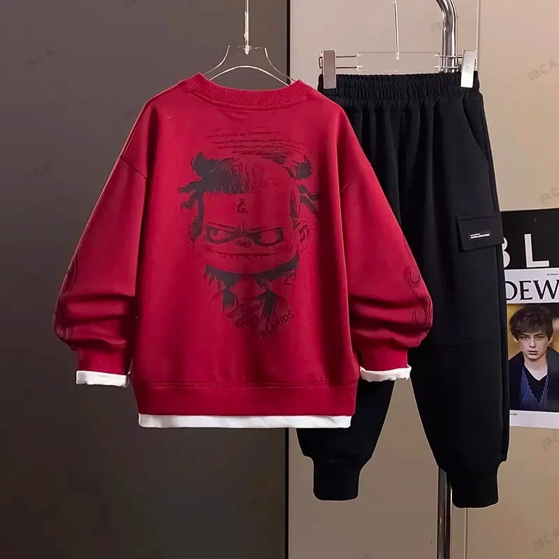 网红哪吒衣服套装儿童款春秋中大童男童春装卫衣两件套洋气韩版潮