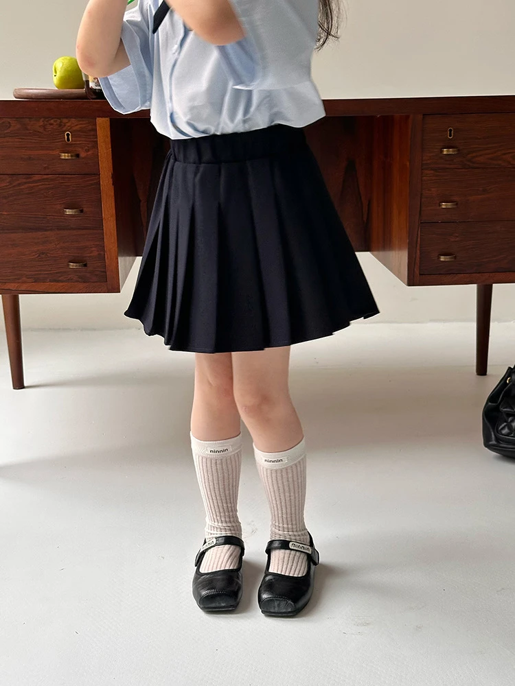 【新品】女童学院风百褶裙2025夏季儿童韩范洋气公主半身短裙25E049