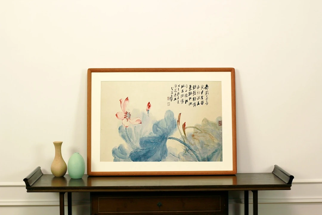 《荷花图》微喷客厅装饰画沙发背景墙餐厅玄关厂家直销