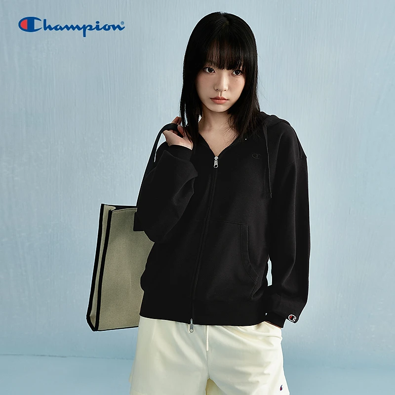 【开襟连帽卫衣】Champion冠军情侣运动风纯色简约连帽潮流舒适百搭