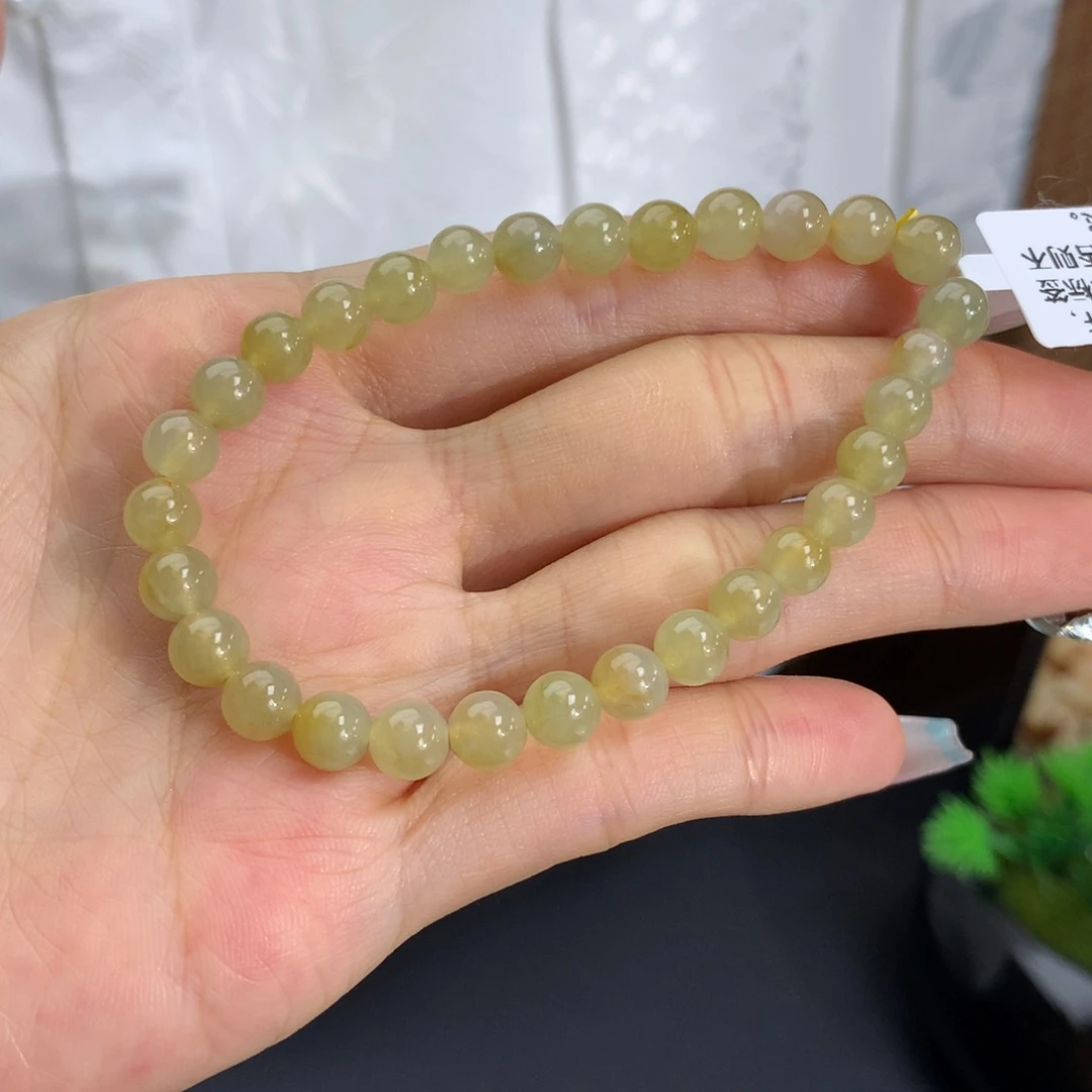 未镶嵌手链翡翠卡6冰胶黄翡手串