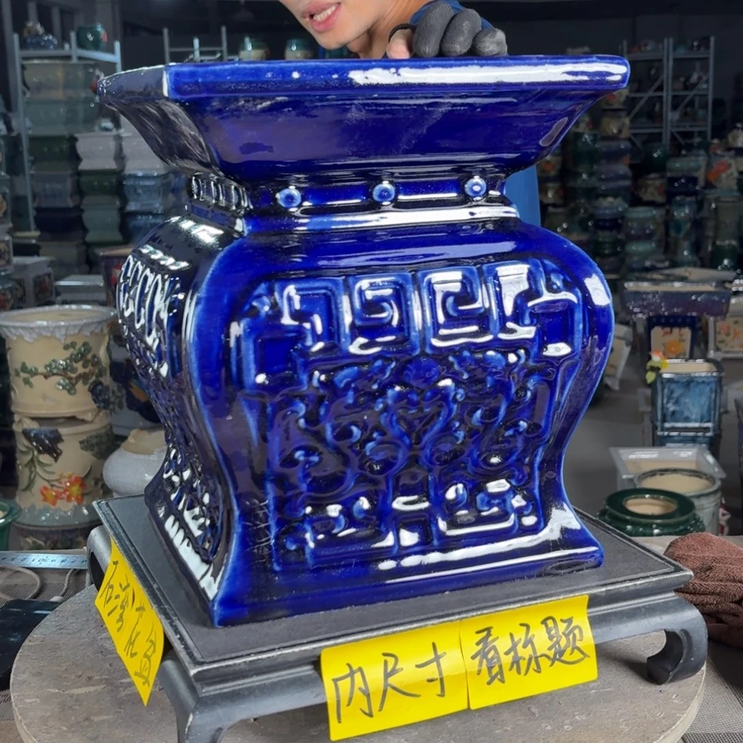 一风堂石湾花盆 面25高30高温裂微瑕
